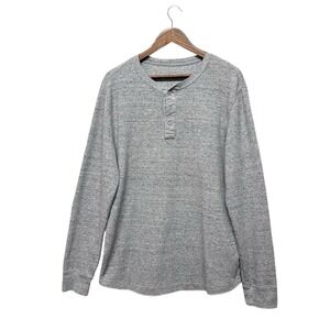 Sonoma Mens Size XL Gray Long‎ Sleeve Waffle Knit Thermal Henley Casual Layering